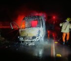 Ambulância pega fogo na RO-479 durante transporte de paciente